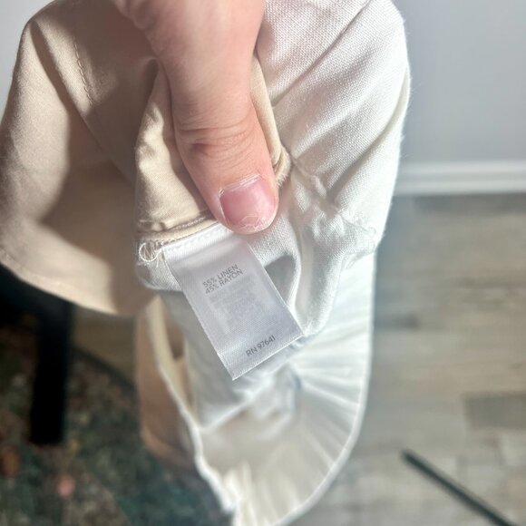 J. Jill White Linen Blend Pull On Wide-Leg Cropped Pants Resortwear Beachy Sz L - Picture 4 of 4